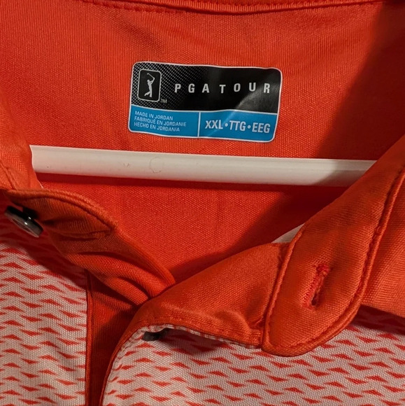 PGA Tour Orange Gradient Polo Shirt Moisture-Wicking - Picture 4 of 5